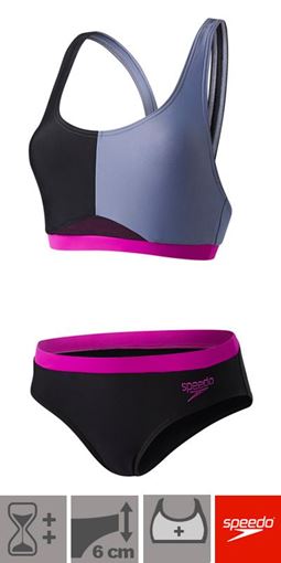 Speedo Womens HydrActive Swimsuit Black Sports Swimming Breathable 
